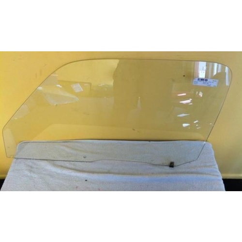 suitable for TOYOTA HIACE 100 SERIES - 1989 to 1993 - TRADE VAN/COMMUTER - LEFT SIDE FRONT DOOR GLASS - PLASTIC CLIP FIT TO REGULAR, 2X10MM HOLES -NEW