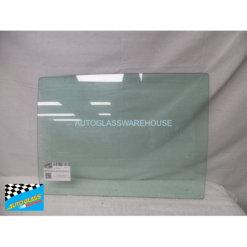 MERCEDES S CLASS W126 380SEL - 1/1981 to 1/1992 - 4DR SEDAN LWB - DRIVERS - RIGHT SIDE REAR DOOR GLASS - (630 WIDE) - GREEN - NEW
