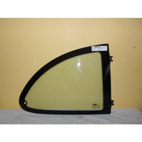 DAEWOO LANOS - 8/1997 TO 1/2004 - 3DR HATCH - DRIVERS - RIGHT SIDE REAR FLIPPER GLASS - 1 HOLE - GREEN - NEW
