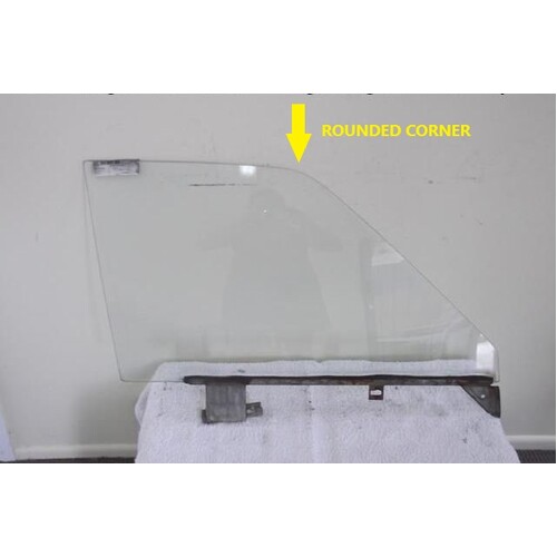 MITSUBISHI GALANT GC/GD - 7/1974 to 1977 - 4DR SEDAN - DRIVERS - RIGHT SIDE FRONT DOOR GLASS - (Second-hand)