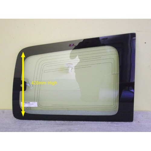 MITSUBISHI PAJERO NM/NP - 5/2000 to 10/2006 - 4DR WAGON - DRIVERS - RIGHT SIDE REAR CARGO GLASS - WITH AERIAL -  GREEN - NEW