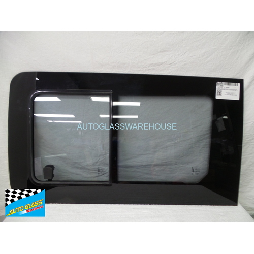 FIAT SCUDO - 4/2008 to 10/2015 - VAN - PASSENGERS - LEFT SIDE FRONT BONDED SLIDING WINDOW GLASS (OPENING SIZE 24CM X 38CM) - NEW