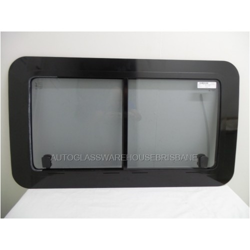 IVECO DAILY - 3/2002 to 3/2015 - SWB VAN - DRIVERS - RIGHT SIDE FRONT SLIDING UNIT - BONDED GLASS IN ALUMINIUM - 1090 x 625 - NEW