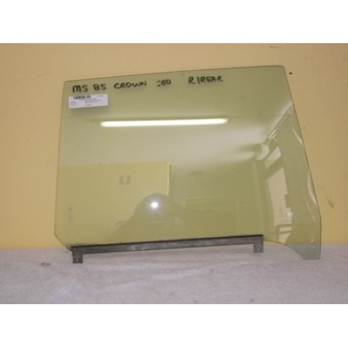 suitable for TOYOTA CROWN MS85 - 4DR SED 5/75>1980 - DRIVERS - RIGHT SIDE - REAR DOOR GLASS - (SECOND-HAND)