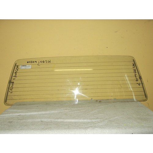 suitable for TOYOTA CROWN MS65/MS80 - 2/1963 to 10/1971 - 4DR WAGON - REAR WINDSCREEN GLASS - (SECOND-HAND)