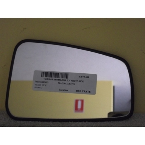 MITSUBISHI MAGNA TE/TF/TH/TJ/TL - 4/1996 to 8/2005 - SEDAN/WAGON - RIGHT SIDE MIRROR - FLAT GLASS WITH BACKING PLATE - (Second-hand)