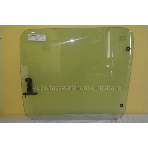 FORD TRANSIT VE/VF/VG - 4/1994 to 9/2000 - LWB - DRIVERS - RIGHT SIDE REAR FLIPPER GLASS - (3 HOLES) - 600 WIDE X 545 HIGH - NEW