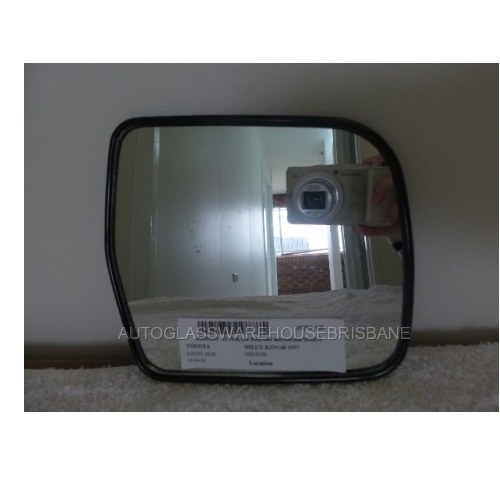 suitable for TOYOTA HILUX RZN140 WORKMATE - 10/1997 to 3/2005 - UTE - DRIVERS - RIGHT SIDE MIRROR - WITH BACKING PLATE - (SECOND-HAND)