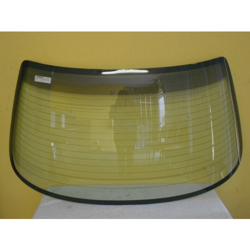 suitable for TOYOTA CORONA IMPORT ST202 - 1993 to 1998 - 4DR SEDAN - REAR WINDSCREEN GLASS - NO WIPER HOLE - (SECOND-HAND)