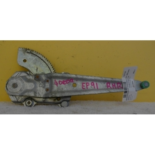suitable for TOYOTA STARLET EP91 - SED/HAT 3/96>9/99  RIGHT REAR DOOR-MANUAL WINDOW REGULATOR - (Second-hand)