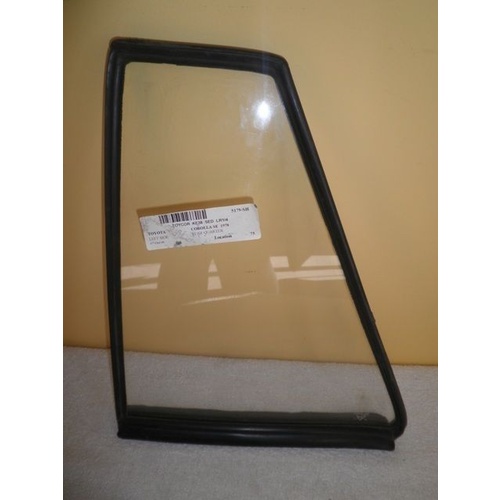 suitable for TOYOTA COROLLA KE38 SEDAN 1970-1981 - PASSENGERS - LEFT SIDE REAR QUARTER GLASS - (SECOND-HAND)