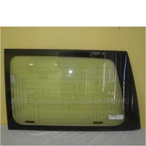 NISSAN PATROL GU - 11/1997 to CURRENT - 4DR WAGON - RIGHT SIDE REAR BARN DOOR GLASS - HEATED, NOT ENCAPSULATED -  LARGE - GREEN - NEW