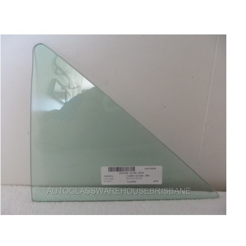 suitable for TOYOTA CAMRY ACV36R - 9/2002 to 6/2006 - 4DR SEDAN - PASSENGERS - LEFT SIDE REAR QUARTER GLASS - GREEN - NEW