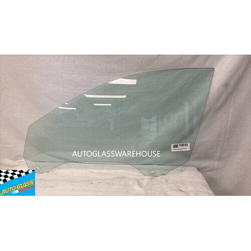 AUDI A6/RS6/S6 C5 - 10/1997 TO 1/2005 - 4DR SEDAN/5DR WAGON - PASSENGERS - LEFT SIDE FRONT DOOR GLASS - 2 HOLES - GREEN - NEW (LIMITED STOCK)