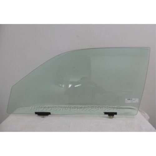 suitable for TOYOTA STARLET KP90 - 3/1996 to 9/1999 - 3DR HATCH - PASSENGER - LEFT SIDE FRONT DOOR GLASS (EP91LUGGS) - (Second-hand)