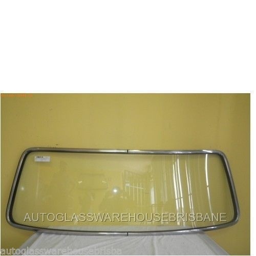 HOLDEN KINGSWOOD HG / HT - 1968 to 1971 - 4DR SEDAN - REAR WINDSCREEN GLASS WITH 2 CHROME MOULDS - 460mm HIGH x 1380 WIDE - (Second-hand)