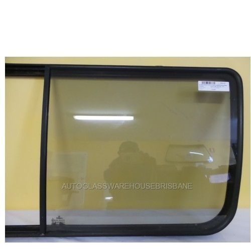suitable for TOYOTA HIACE SBV - 10/1995 to 11/2003 - VAN - RIGHT SIDE FRONT FIXED 1/2 ONLY GLASS FROM KINGSLEY FRAME - 470mm HIGH X 540mm wide - (Seco
