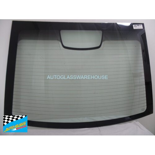 HOLDEN COMMODORE VF - 5/2013 TO 10/2017 - 4DR SEDAN - REAR WINDSCREEN GLASS - WITH ANTENNA - 1230W X 840H - (SECOND-HAND)