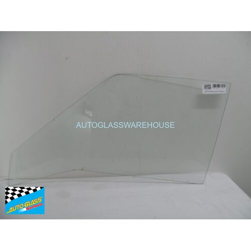 suitable for TOYOTA CORONA MKII/MX10 - 7/1972 TO 1977 - 4DR SEDAN - PASSENGERS - LEFT SIDE FRONT DOOR GLASS - (SECOND-HAND)