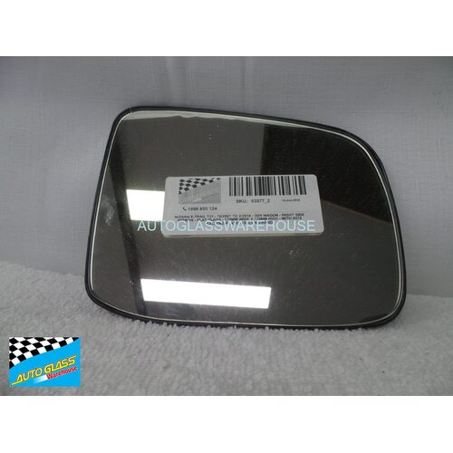 NISSAN X-TRAIL T31 - 10/2007 TO 2/2014 - 5DR WAG - DRIVERS - RIGHT SIDE FLAT GLASS MIRROR WITH BACKING PLATE 8578 - 170MM WD X 135MM HT (SECOND-HAND)