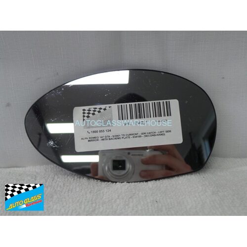 ALFA ROMEO 147 GTA - 9/2001 TO CURRENT - 5DR HATCH - PASSENGER - LEFT SIDE VIEW MIRROR - WITH BACKING PLATE - 834189 - (SECOND-HAND)