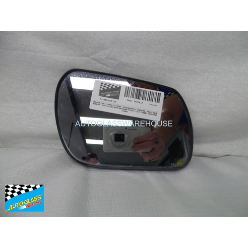 MAZDA 3 BK - 1/2004 TO 3/2009 - SEDAN/HATCH - DRIVER - RIGHT SIDE MIRROR - FLAT GLASS WITH BACKING PLATE - 170 X 110MM - (SECOND-HAND)
