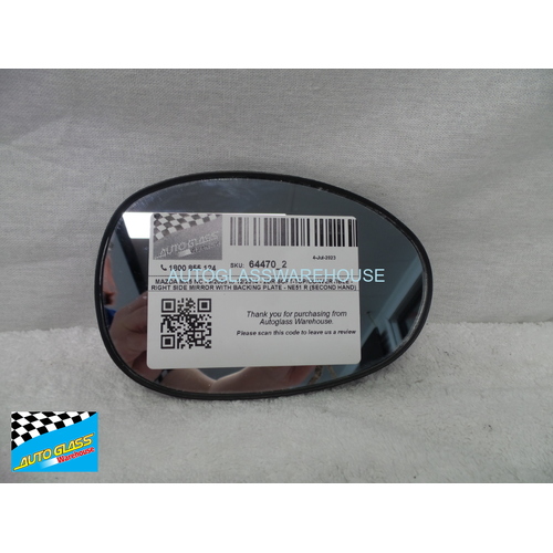 MAZDA MX5 NC - 9/2005 to 12/2014 - 2DR SOFT-TOP/CONVERTIBLE - DRIVERS - RIGHT SIDE MIRROR  WITH BACKING PLATE - NE51 R (SECOND-HAND)