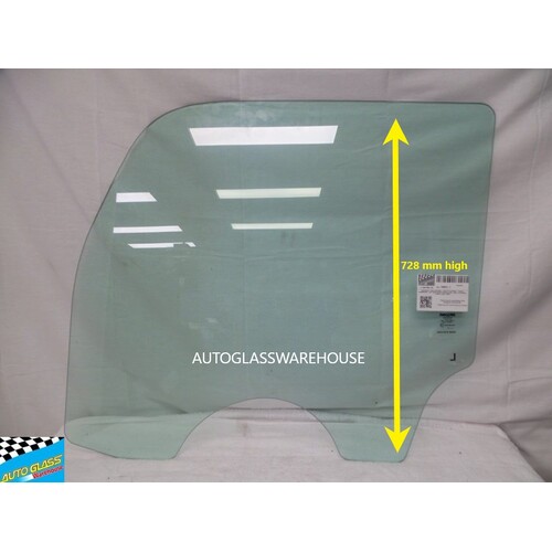 KENWORTH T300/T400/T600  - 1/2019 TO CURRENT - TRUCK - PASSENGER - LEFT SIDE FRONT DOOR GLASS - (R44-1110) GREEN - (728mm high) - (SECOND-HAND)
