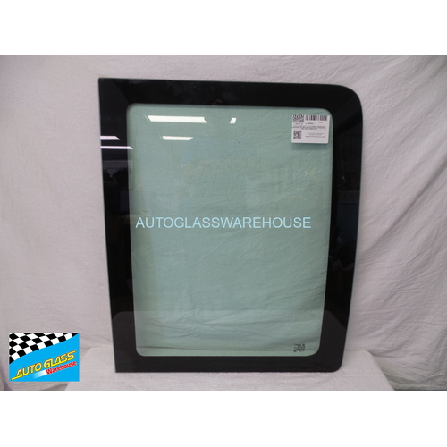 SUITABLE FOR TOYOTA COASTER XZB70 - 4/2017 to CURRENT - 22 SEATER BUS - PASSENGERS - LEFT SIDE REAR CARGO GLASS - LAST WINDOW FIXED - GREEN  - NEW