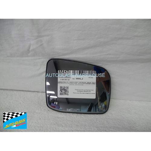 NISSAN X-TRAIL T31 - 10/2007 to 2/2014 - 5DR WAGON - DRIVER - RIGHT SIDE MIRROR WITH BACKING PLATE - SR1300 8578 (GENUINE CURVED MIRROR) - SECOND-HAND