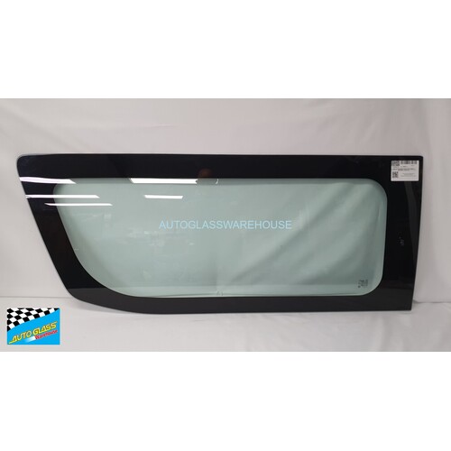suitable for TOYOTA HIACE ZX SLWB - 6/2019 TO CURRENT - BUS/COMMUTER - PASSENGERS - LEFT SIDE FRONT CARGO GLASS - WIDE CERAMIC - GREEN - NEW