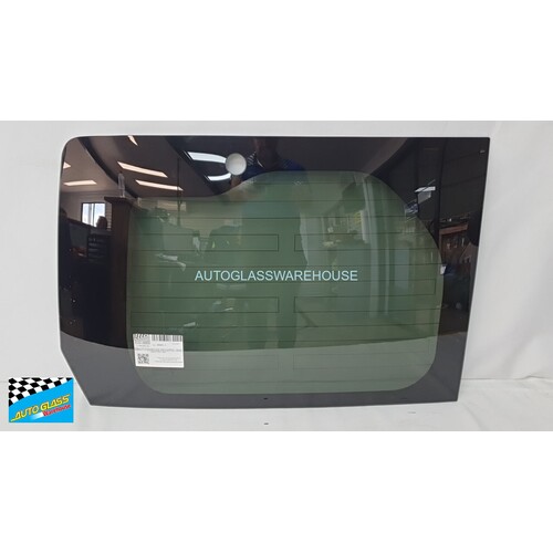 fits TOYOTA HIACE H30 ZR - 6/2019 to CURRENT - LWB (TRADE VAN) - PASSENGER - LEFT SIDE REAR BARN DOOR GLASS - PRIVACY GREY - 1 HOLE - HEATED - NEW