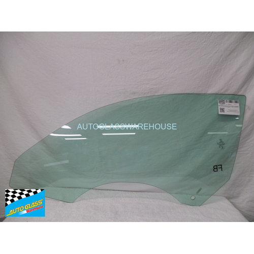 FORD MUSTANG AA - 10/2015 TO 11/2023 - 2DR COUPE - PASSENGERS - LEFT SIDE FRONT DOOR GLASS - 1 HOLE - GREEN - NEW 