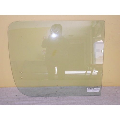suitable for TOYOTA HIACE 100 SERIES - 11/1989 to 2/2005 - COMMUTER BUS MAXI - LEFT SIDE SLIDING DOOR GLASS - FRONT 1/2 PIECE (620w X 520h) - NEW